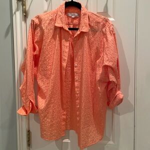 Loft Orange blouse Medium M Like new